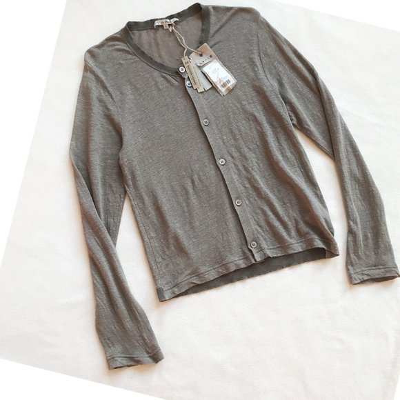 NWT Vlas Blomme Linen Cardigan Knit Sweater Top 1
